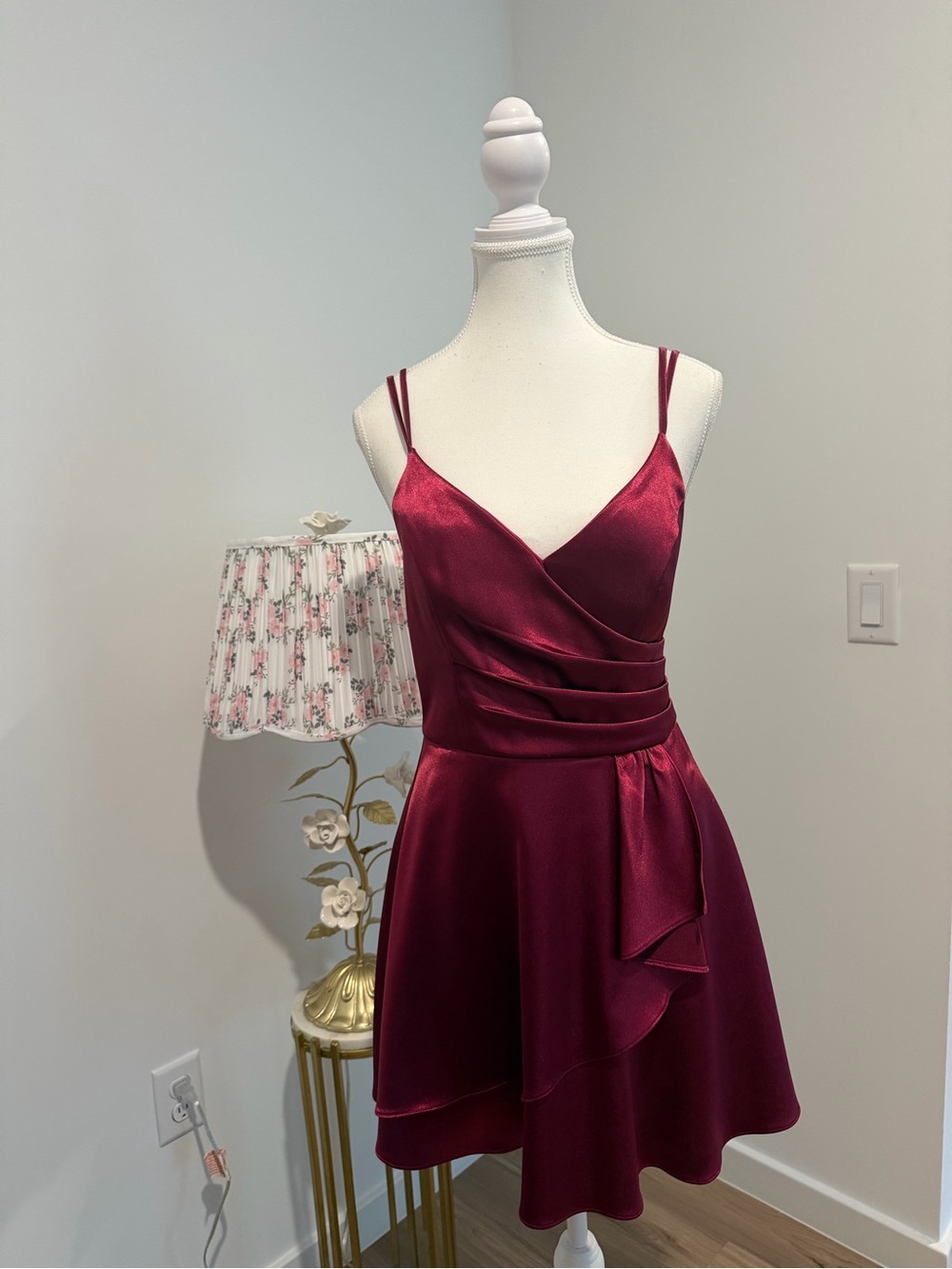 Windsor Satin Burgundy Mini Dress